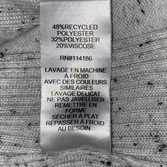 VERVE AMI Open Front Cardigan with Hood Lightweight in LT Gray Speckled SZ LG - Picture 6 of 7